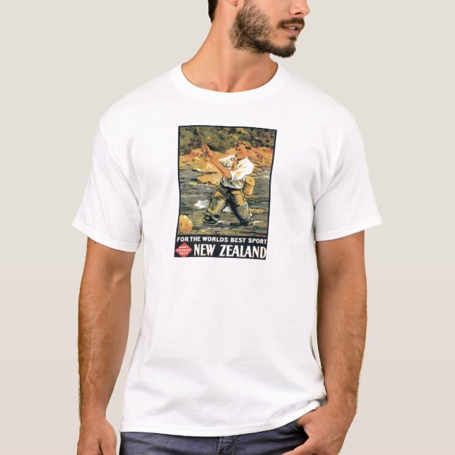 Vintage New Zealand Fishing T-Shirt (Front)