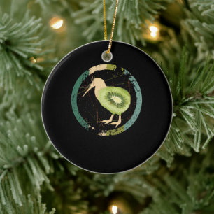 Vintage New Zealand Kiwi Ceramic Tree Decoration