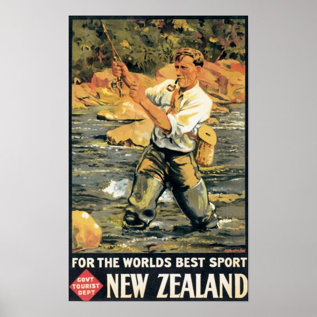 Vintage New Zealand Travel Poster (Front)