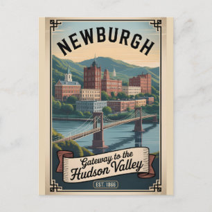 Vintage Newburgh New York Retro Travel Postcard