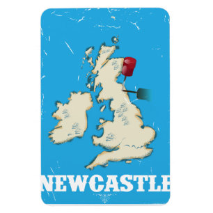 Vintage Newcastle Wales Travel Poster Magnet