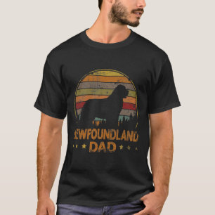 Vintage Newfoundland Dog Dad Retro Dog Father's T-Shirt