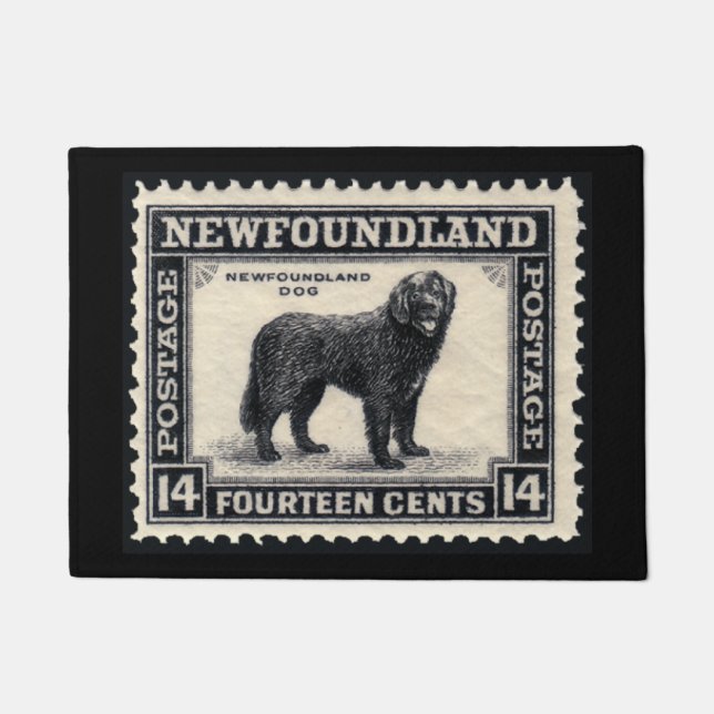 Vintage Newfoundland Dog Doormat (Front)