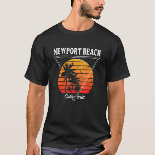 Vintage Newport Beach California Palm Trees CA Ret T-Shirt