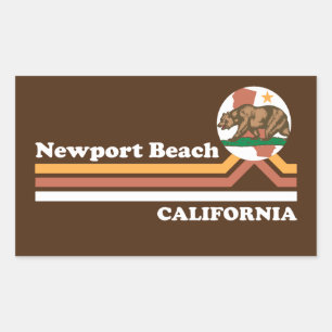 Vintage Newport Beach California Rectangular Sticker