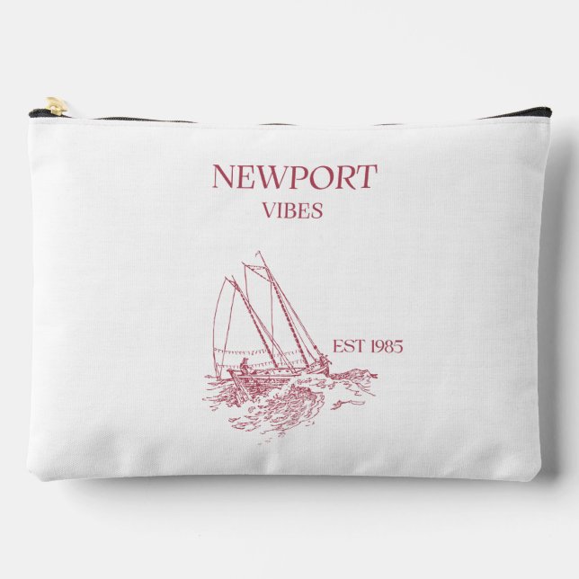 Vintage Newport Vibes Large Accessory Pouch (Front)