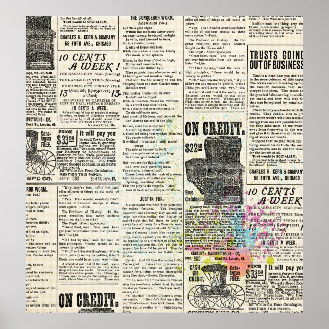 Vintage newspaper advertising poster (Front)