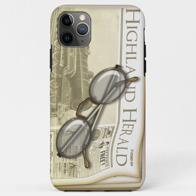 Vintage Newspaper and Spectacles Case-Mate iPhone Case (Back)