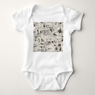 Vintage Newspaper   Baby Bodysuit