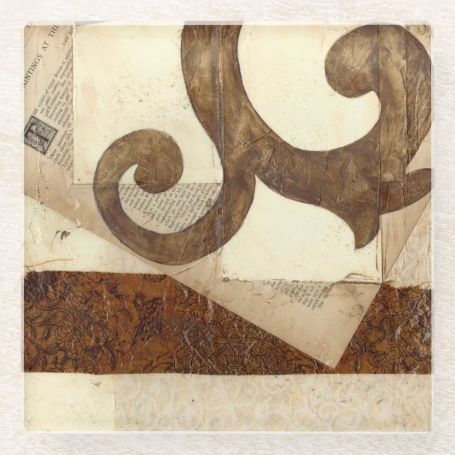 Vintage Newspaper Clipping Glass Coaster (Front)