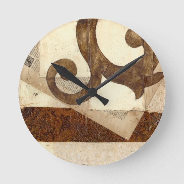 Vintage Newspaper Clipping Round Clock (Front)