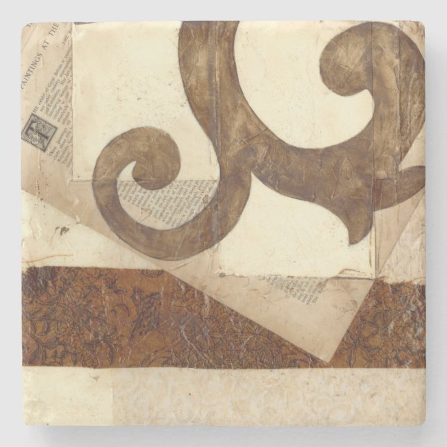 Vintage Newspaper Clipping Stone Coaster (Front)