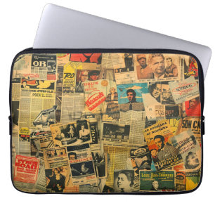Vintage Newspaper Collage Laptop Sleeve