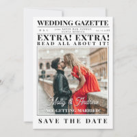 Vintage Newspaper Custom Photo Save the Date