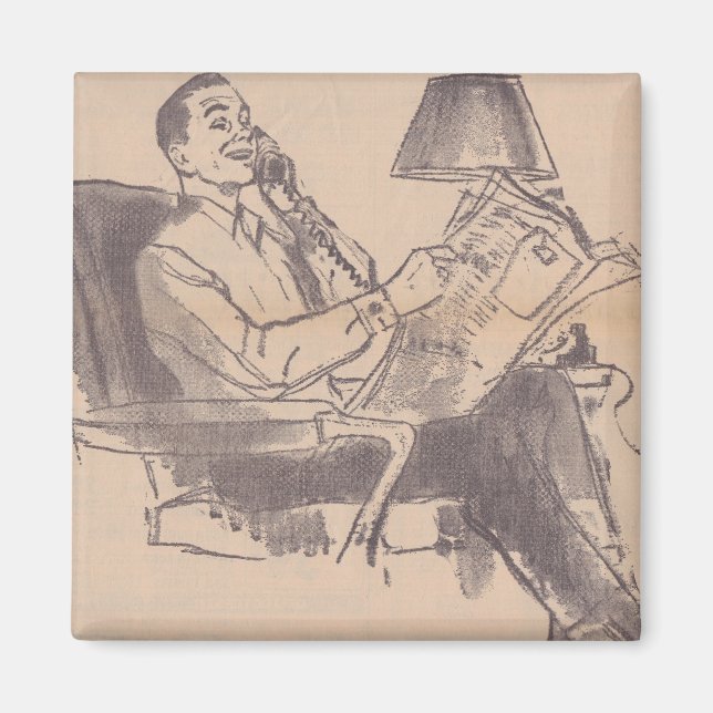 Vintage Newspaper Dad Magnet (Front)