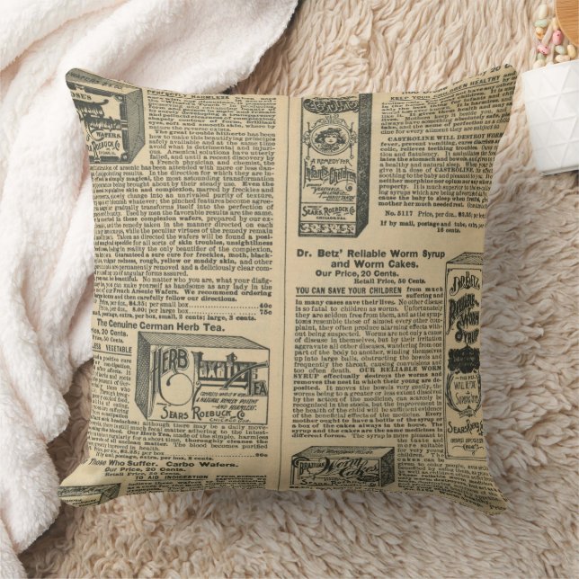 Vintage Newspaper design Cushion (Blanket)