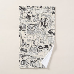 Vintage Newspaper Hand Towel