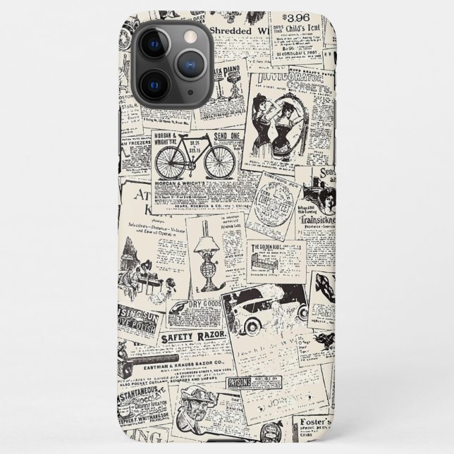 Vintage Newspaper  iPhone Case (Back)