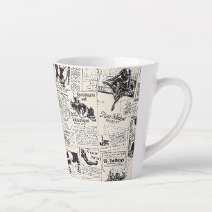 Vintage Newspaper   Latte Mug