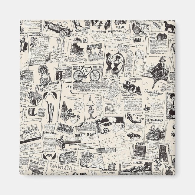 Vintage Newspaper  Magnet (Front)