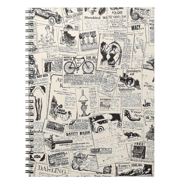 Vintage Newspaper   Notebook (Front)