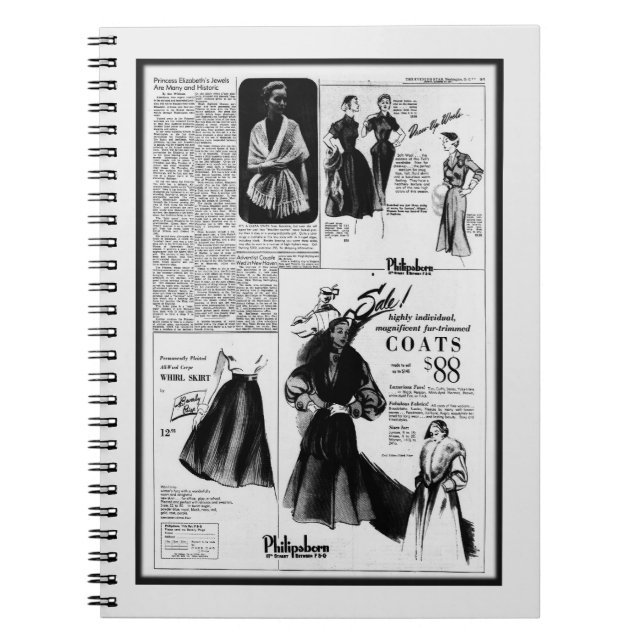 Vintage newspaper October 26th, 1951 Notebook (Front)