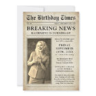 Vintage Newspaper Photo Birthday Party