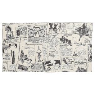Vintage Newspaper Pillowcase
