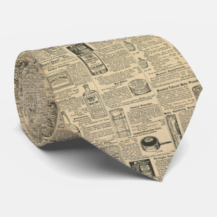 Vintage Newspaper Print Tie