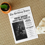 Vintage Newspaper Style 21st Birthday Party Invitation<br><div class="desc">Celebrate in style with this vintage newspaper-style birthday invitation that's as unforgettable as the big day itself! This creative and fully customisable design mimics the look of a retro front-page newspaper article, making it a perfect choice for milestone birthdays like 18th, 21st, 30th, 40th, 50th, or any age worth a...</div>