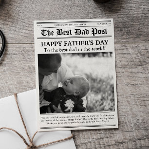 Vintage Newspaper Style Father’s Day Card