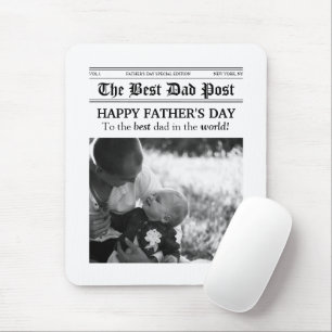 Vintage Newspaper Style Father’s Day Mouse Pad