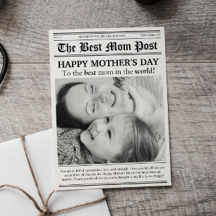 Vintage Newspaper Style Mother’s Day Card
