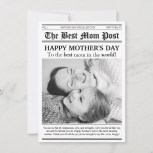 Vintage Newspaper Style Mother’s Day Card
