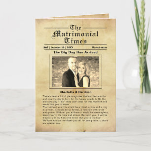 Vintage Newspaper Style Wedding Program Programme