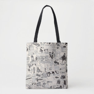 Vintage Newspaper Tote Bag