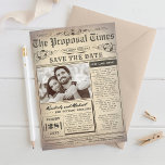 Vintage Newspaper Unique Save the Date Photo<br><div class="desc">Extra news! Vintage newspaper style funny and unique save the date photo cards.</div>