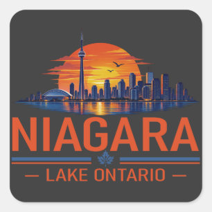 Vintage Niagara Lake Ontario Travel Art Square Sticker