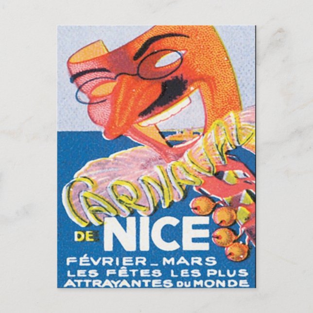Vintage Nice France Mars Postcard (Front)