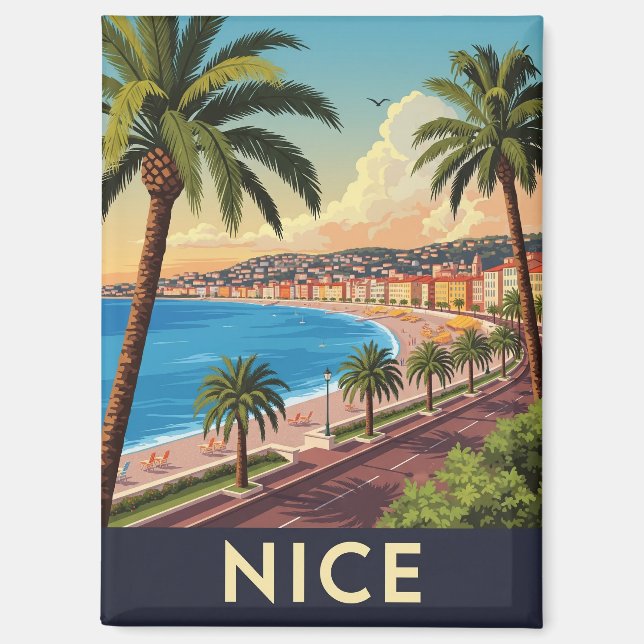 Vintage Nice France Travel Magnet (Front)