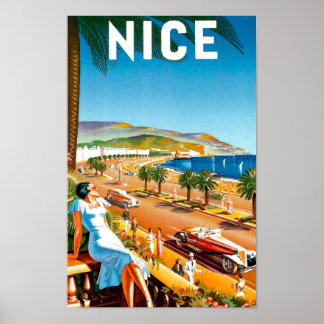 Vintage Nice France Travel Poster