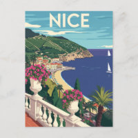 Vintage Nice France Travel Poster