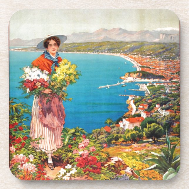 Vintage Nice Reine Cote D'Azur Coaster (Front)