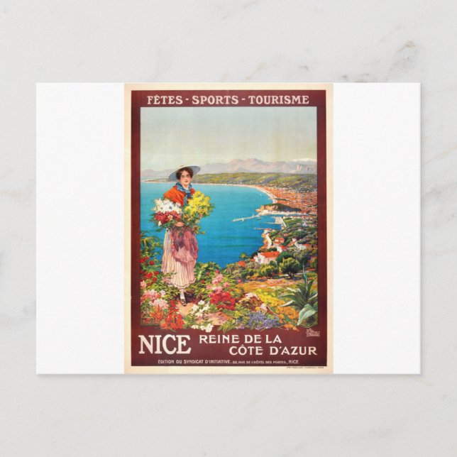 Vintage Nice Reine Cote D'Azur Postcard (Front)