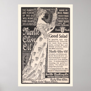 Vintage Nicelle Olive Oil Ad from 1899 Poster