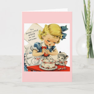 Vintage Niece Birthday Greeting Card