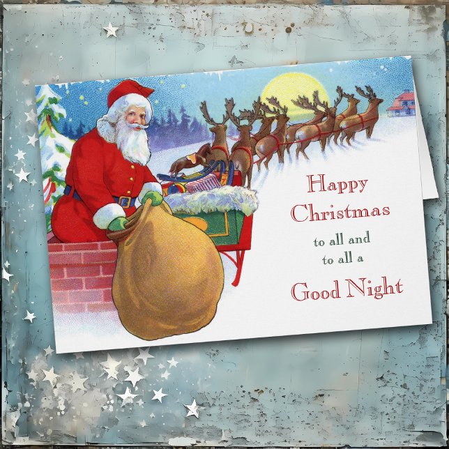 Vintage Night Before Christmas Santa Holiday Card (Creator Uploaded)