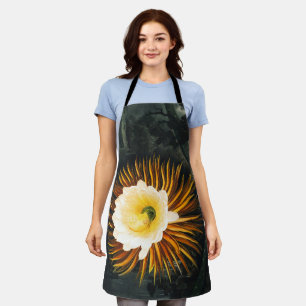 Vintage Night-Blowing Cereus Gothic Art Apron