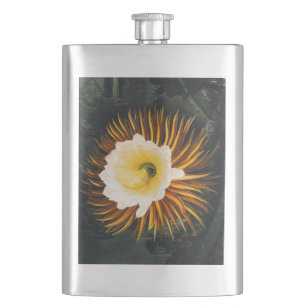 Vintage Night-Blowing Cereus Gothic Art Hip Flask