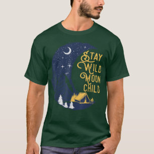 Vintage Night Sky Retro 70s Vibes Stay Wild Moon C T-Shirt
